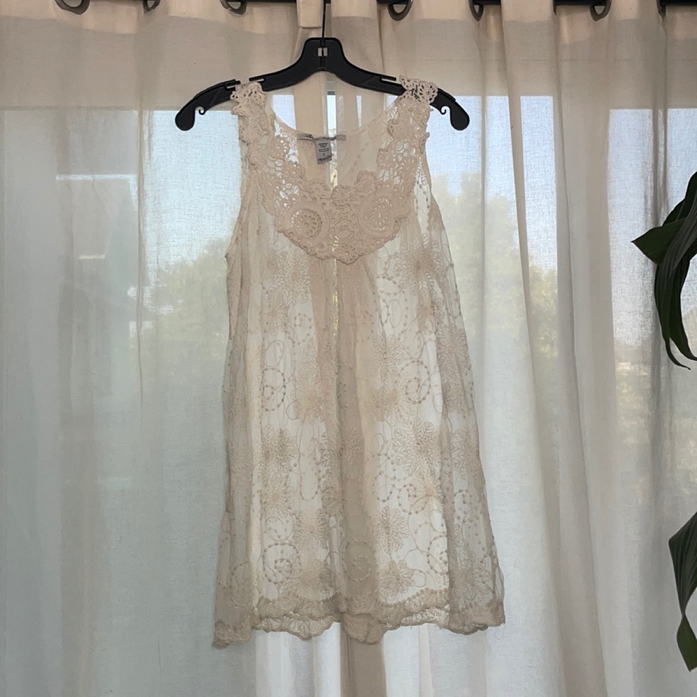 American Rag Cream Lace Top